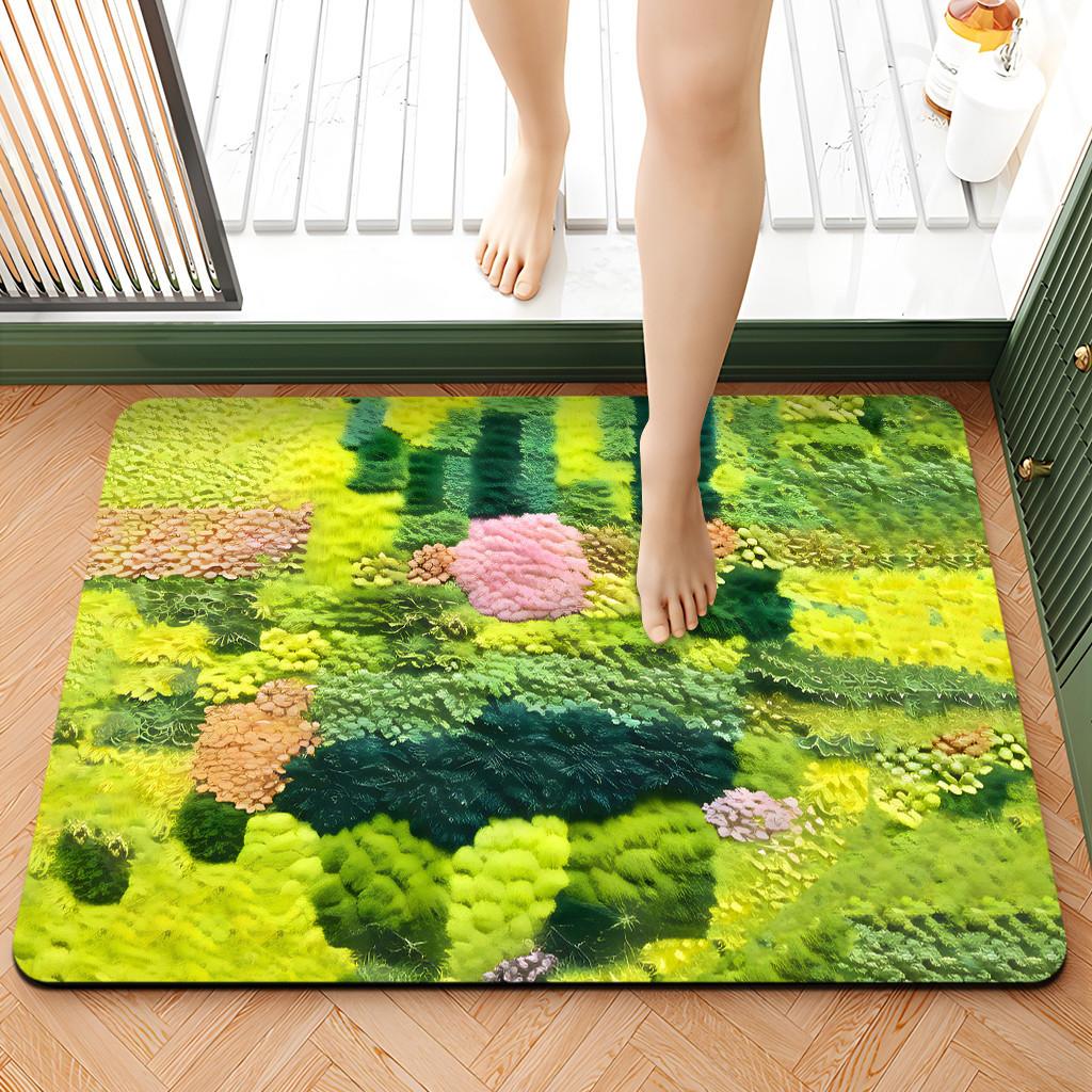 Entrance Entrance Bathroom Moss Carpet Non-slip Bathroom Water-absorbent Foot Mats Diatomite Floor Mats