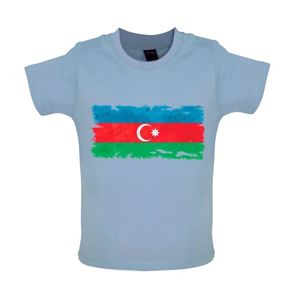 Azerbaijan Grunge Flag - Baby Kids Boys Girls Unisex T-Shirt / Babygrow - Azerbaijani Country Baku 100