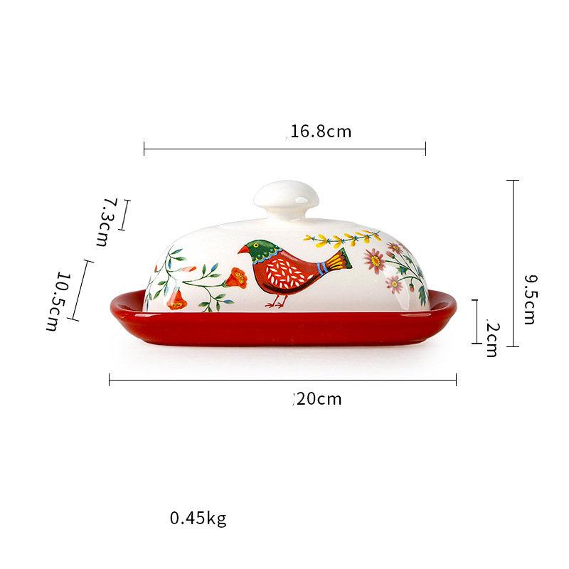 Keramická máslenka s víkem na pult, držák na máslo s vzduchotěsným víkem, nádoba na máslo na pult nebo do lednice