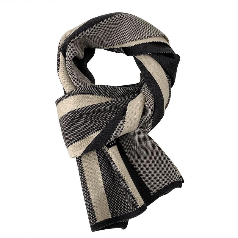 Men's Scarf Autumn and Winter New Versatile Student Plaid Scarf Neck Protection Scarf Thermal Shawl