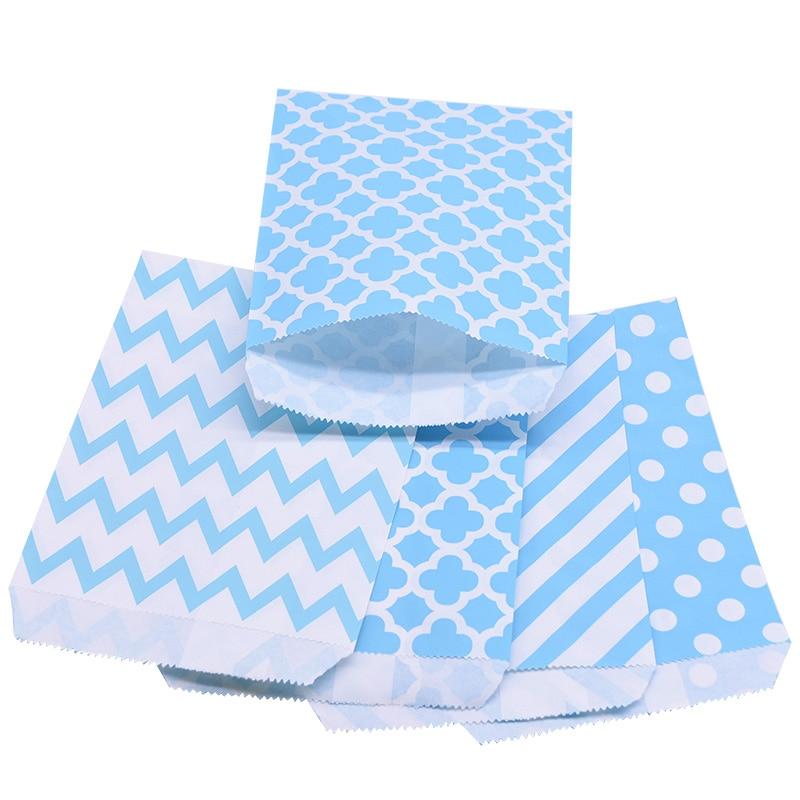 20pcs Mixed Style Candy Bar Paper Bags Wedding Party Favor Cookie Gift Bags Food Packaging Birthday Party Decoration Supplies