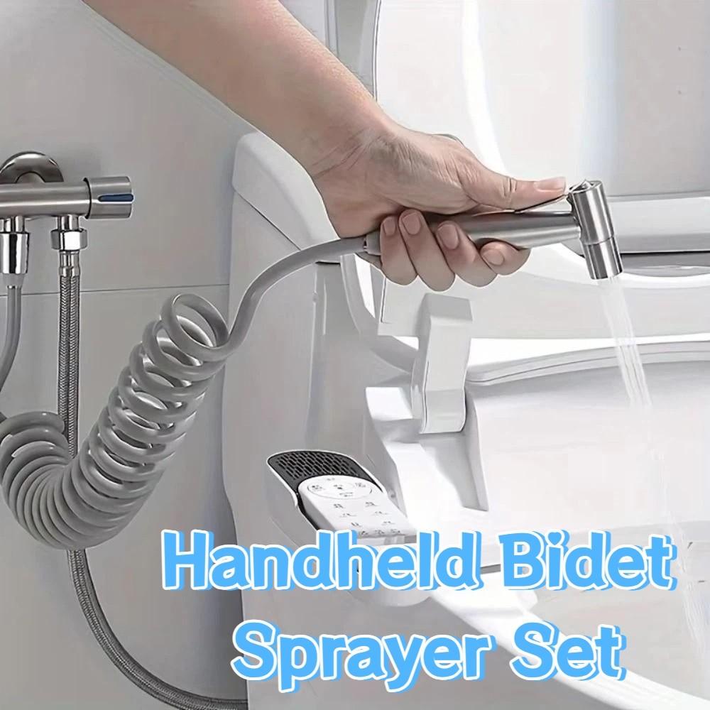High Pressure Handheld Bidet Sprayer Set Adjustable Stainless Steel Toilet Sprayer Heads Non-leakage Flexible Hose Shower Head