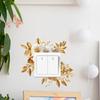 Luxurious Golden Floral Leaf Switch Stickers for Home Wall Decoration