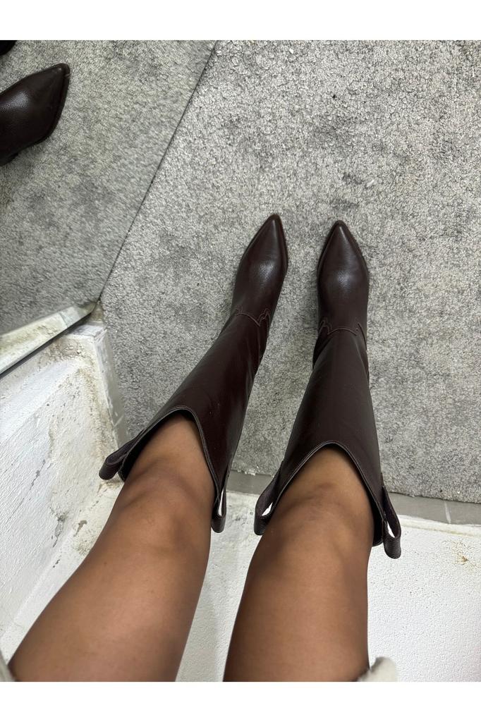 Women Modern Stylish Fashion Boots Genuine Leather Suede Mink Suede Genuine Suede Leather Cowboy Boots