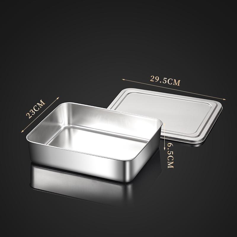 Food Grade Stainless Steel Rectangular Tray for Tiramisu or Cooked Foods