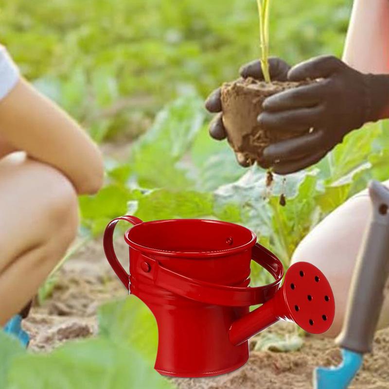 Galvanized Iron Watering Can Scene Ornament Plants Flower Kettle Container With Handle For Backyard Patio Lawn Family Friends