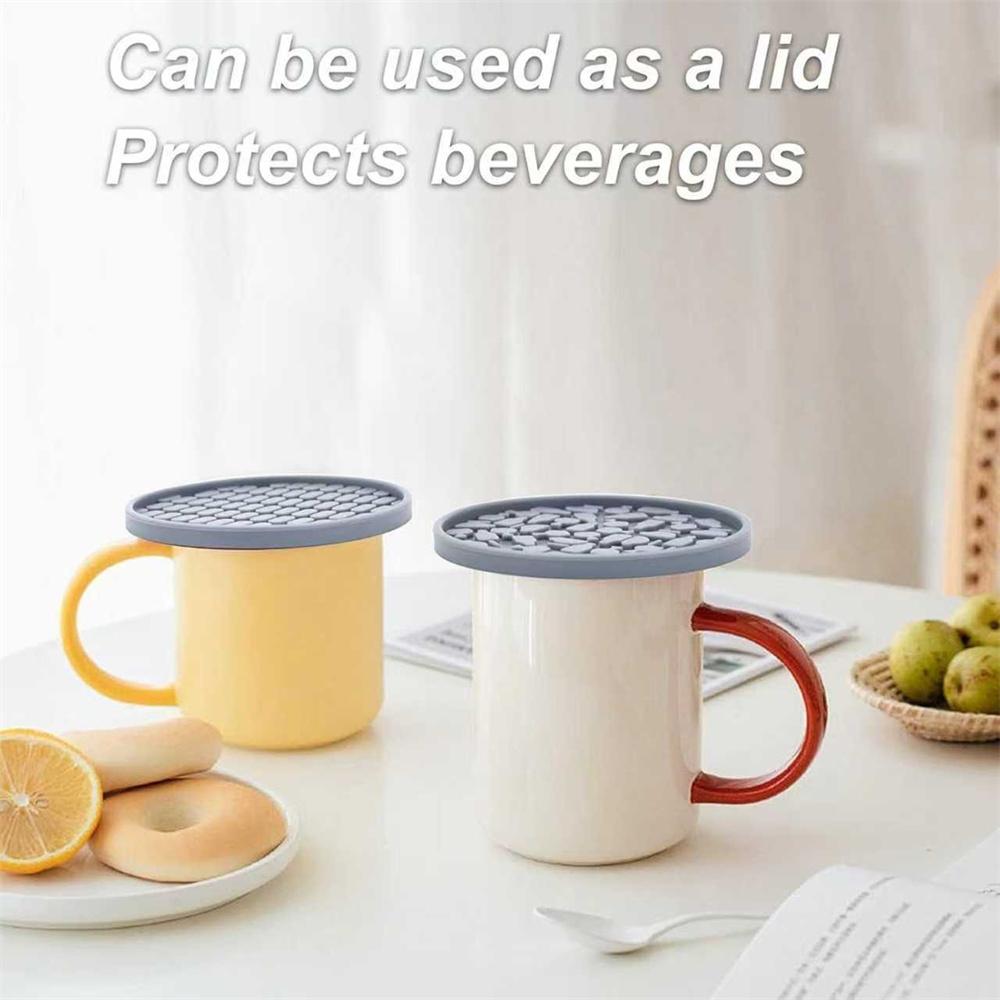 Silicone Drink Coasters with Holder, Set of 6, Outdoor Cup Mat for Hot or Cold Drinks, Thickened, Non-Slip,Non-Stick,