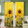 2 Pcs Sunflower Print Curtains,Suitable For Bedroom,Living Room Kitchen Decoration,Home Decoration,Window Decoration