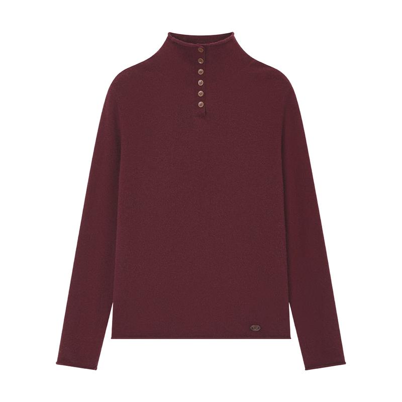 ELLE KIDS Girls' Winter Knit Stand Collar Pullover Base Shirt