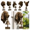 Loud Ringing Dog-Shaped Chime Bell Resin+Metal Dinner Bell Retro Front Door Chime Bell  Farmhouse