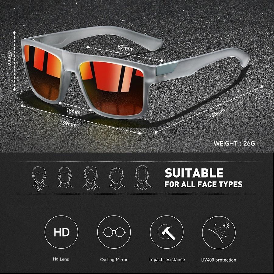 Fashion Square UV400 Sunglasses Men Women Driving   Fishing  Colorful Trendy Lightweight Outdoor Goggles
