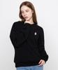 GRAVER [Unisex] Duck Flower Embroidered Smile Sweatshirt_Black