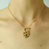 Nordic Inspired Heart Pendant Necklace Unique Vintage Heart Necklace Accessory with Golden Chain for Trendy Outfits