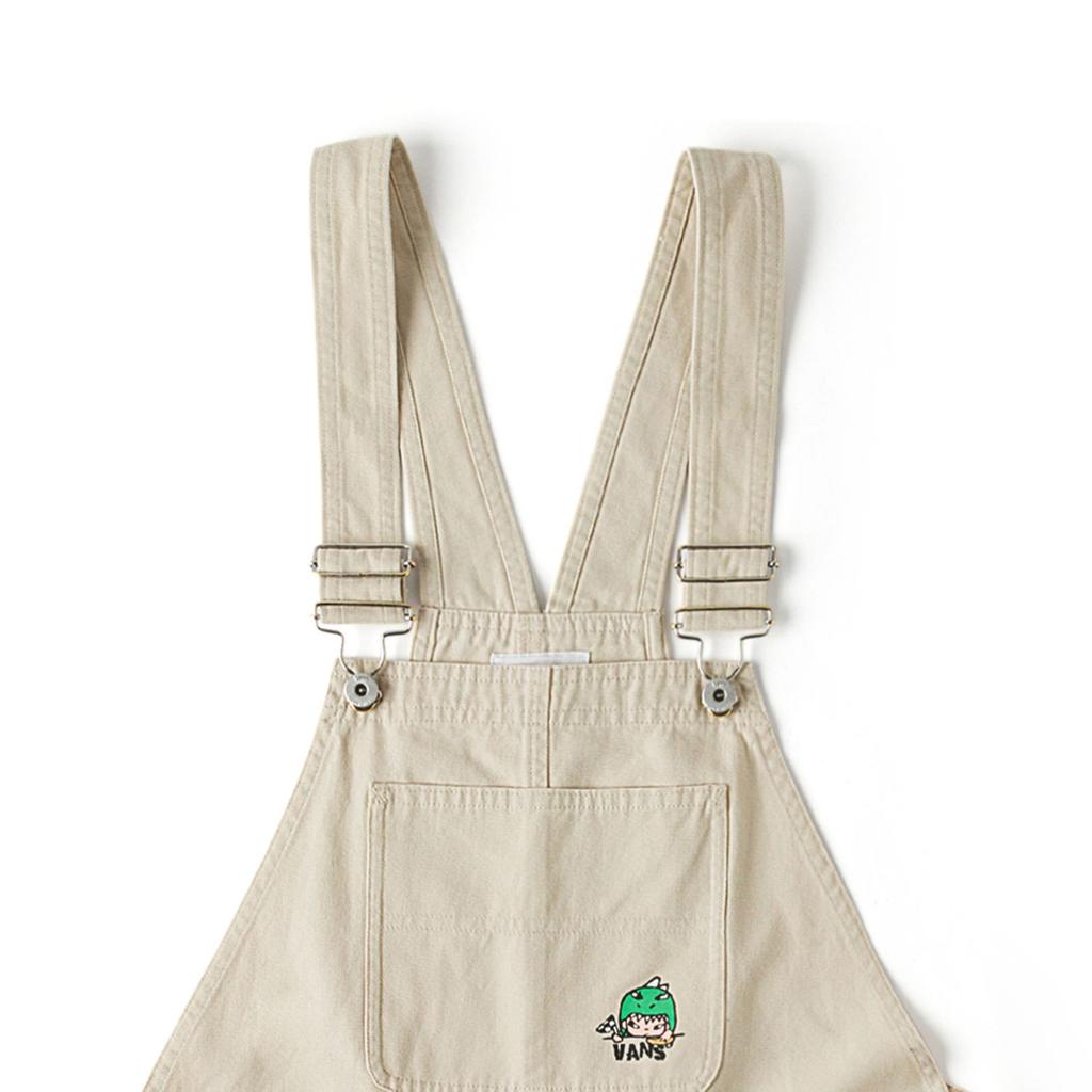 Vans X Hirono Collaboration SS24 Brand Logo Comfortable Adjustable Mid-Rise Cami Jumpsuit Women Jumpsuit Oatmeal VN000K9Z2N1