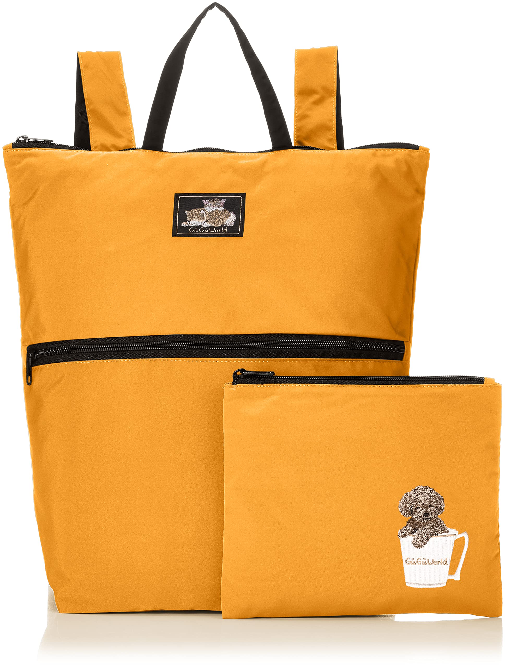 

Goo Rucksack Dog Cat Pattern Rucksack with Pouch 36503502 36503502E Жовтий [Goo World] Жіночий жовтий