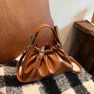 Retro Bags for Women New Plutonium Leather Traveling Single Shoulder Minimalistic Versatile Wine Red Crossbody Bag