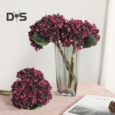 Kunstige blomster full hortensia DIY Faux Flower Silke Gjenbrukbar falsk blomsterplante