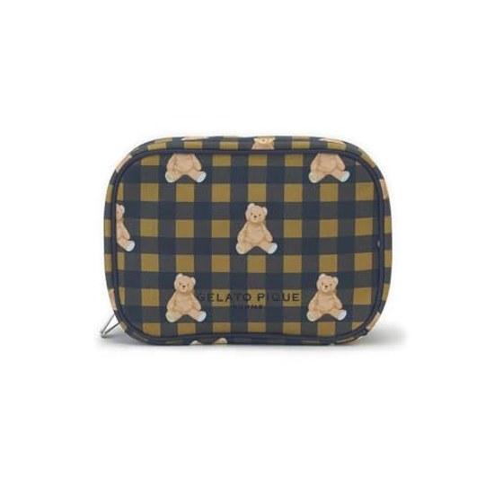 HOMME Check Bear Pattern Square Pouch