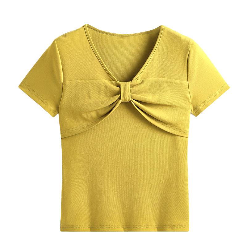 Tricou de vară subțire cu guler rotund, pulover pentru femei, mânecă scurtă, topuri