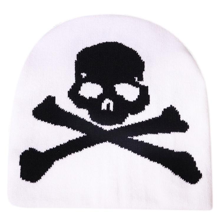 Elastic Windproof Beanies Knitted Hat with Skull Pattern for Adult Keep Ear Warm Hat Cold Weather Skiing Cycling Supply
