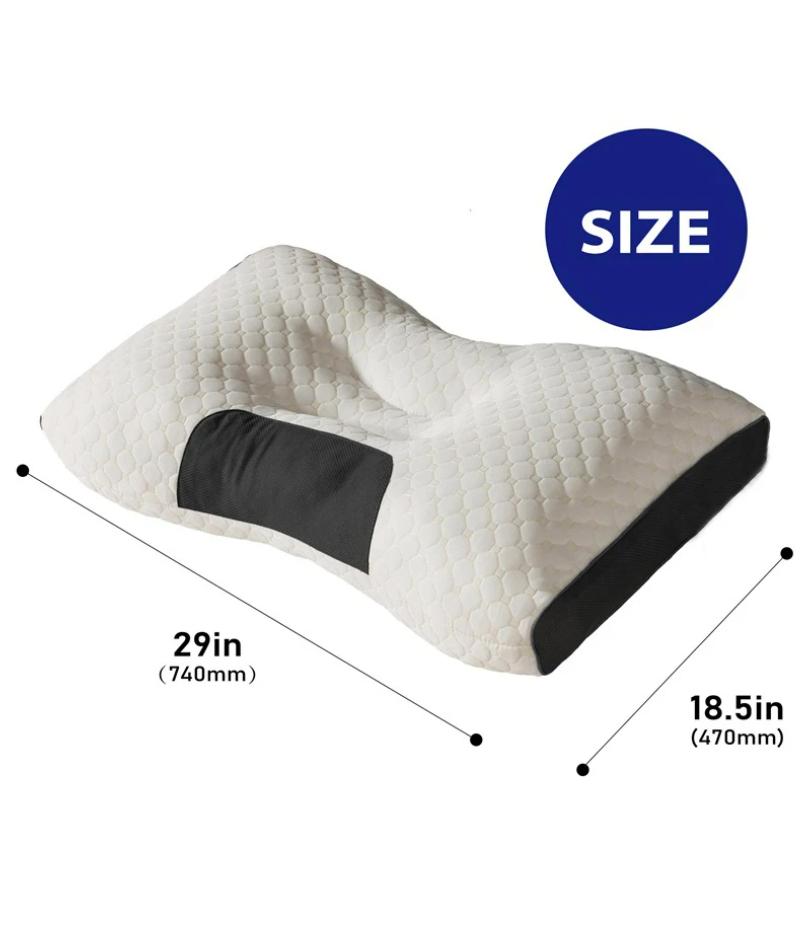 Soft Neck Pillow,  Adjustable Ergonomic Orthopedic Contour Support, High Quality Pillow Core, For Sleeping Comfort