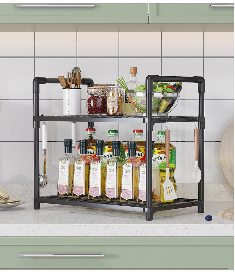 Multi-Layer Kitchen Storage Rack for Microwave and Pots