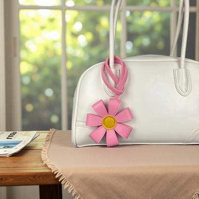 Sunflower PU Leather Bag Charm | Bold Color PU Charm | Multi-Layer 3D Flower Design For Bag Accessory/Gift.
