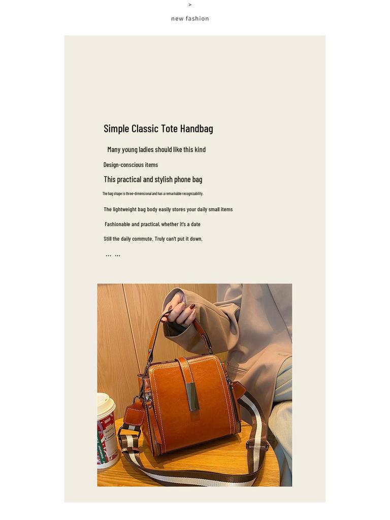 2025 Women's Genuine Leather Retro Handbag - Trendy, Versatile Shoulder & Crossbody Bag