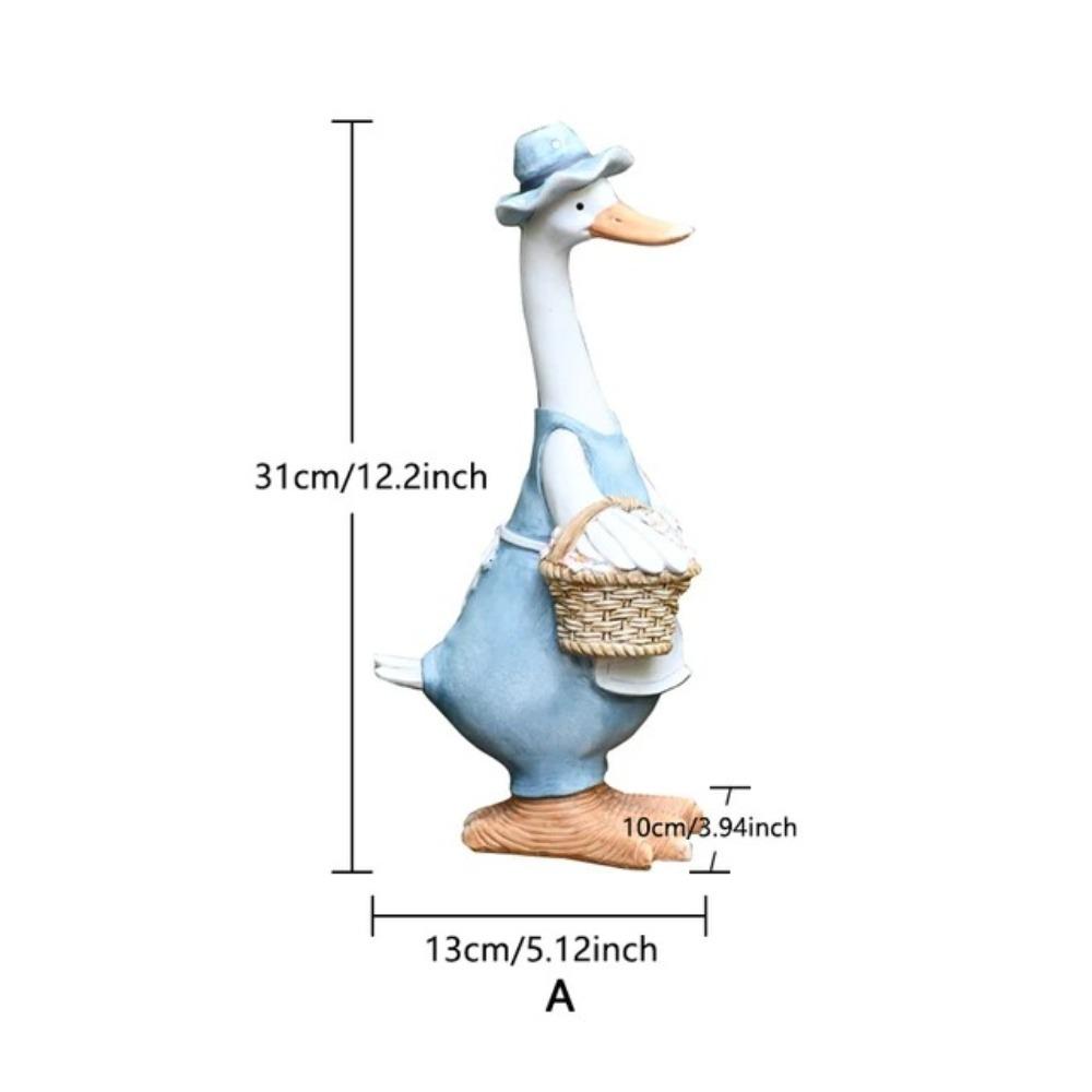 Duck Sculpture Artificial Garden Sculpture Resin Novelty Garden Statues  Patio Outdoor Decor
