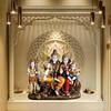 Hand Carved God Shiva Family Resin Statue Idol Sculpture Multicolor | Height 7 Inch/Religious Puja Item-Showpiece