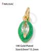 14K Gold Plated Brass Zircon Oval Shape Charms Pendant For Necklaces Accessories,Charms For Jewelry,DIY Jewelry Making Supplies