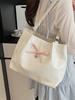 Sweet Bow One Shoulder Bag For Women Korean Style Large Capacity PU Versatile Tote Bags Female Casual Commuting Handbags
