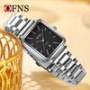 Women's Retro Square Watch Simple Three Needle Waterproof Calendar Display Light Luxury Elegant Quartz Watch
