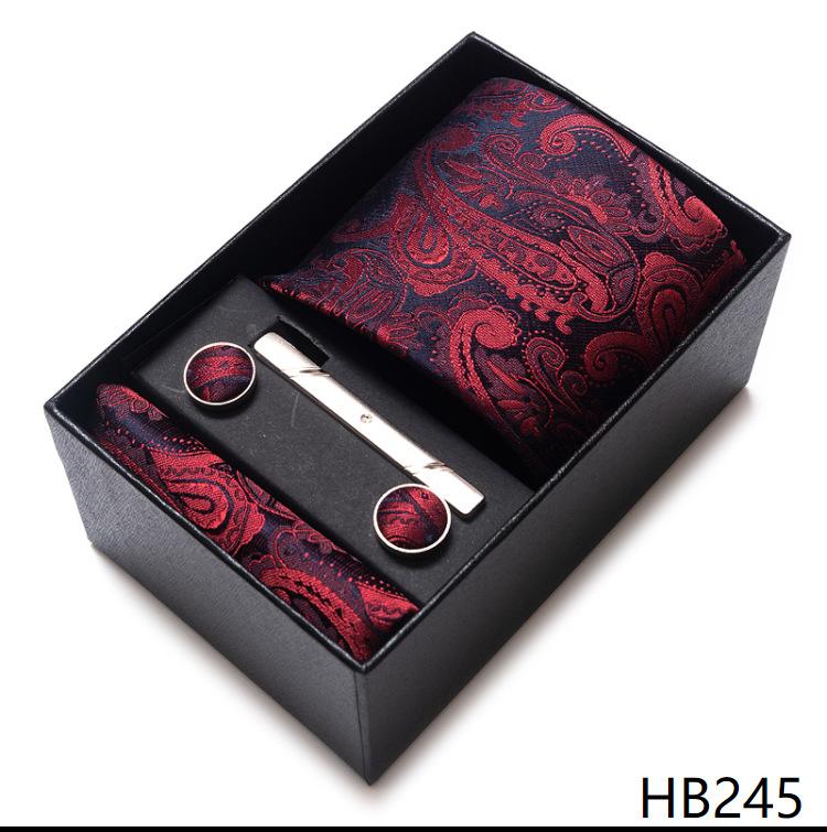 Cravate formelle pour homme, boutons de manchette, serviette de poche, costume six pièces, costume haut de gamme, petit foulard carré, motif rétro, marié, mariage