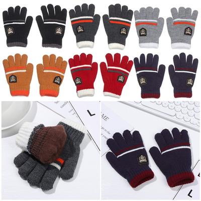 Winter Keep Warm Thick Soft Boys Girls Children  Gloves Mittens Full Finger Knitted Gloves