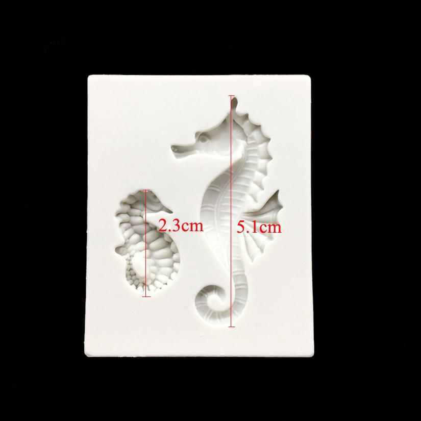 2 Mořští koníci 100% Platinový silikon Forma na cukrovou hmotu Fondánové dortové dekorační nástroje Pečicí forma