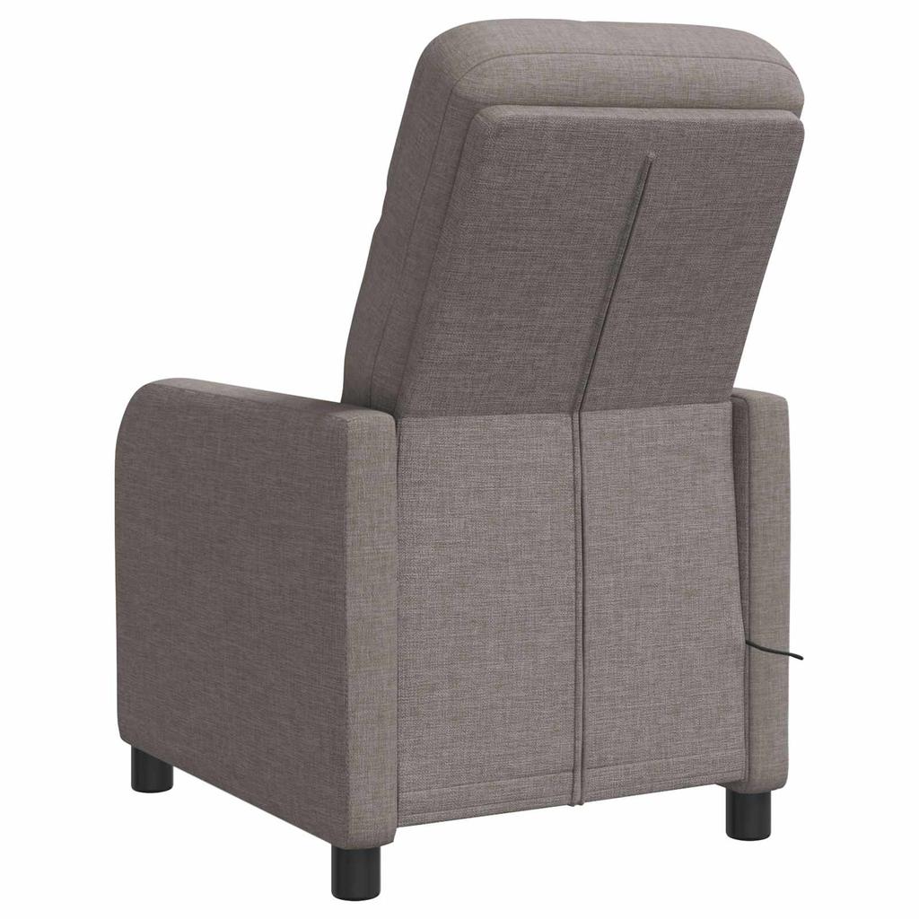 Massage Recliner Taupe Fabric