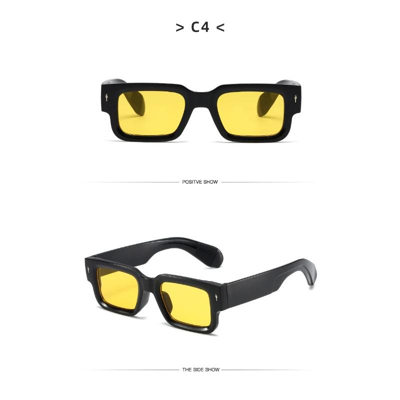 Retro Rectangular Sunglasses, Women'S Fashionable Boxy Sunglasses, Eye-Catching Sunscreen And Uv Protective Goggles