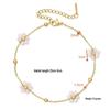 Elegant Crystal Flower O-Bead Chain Bracelet Necklace In Stainless Steel