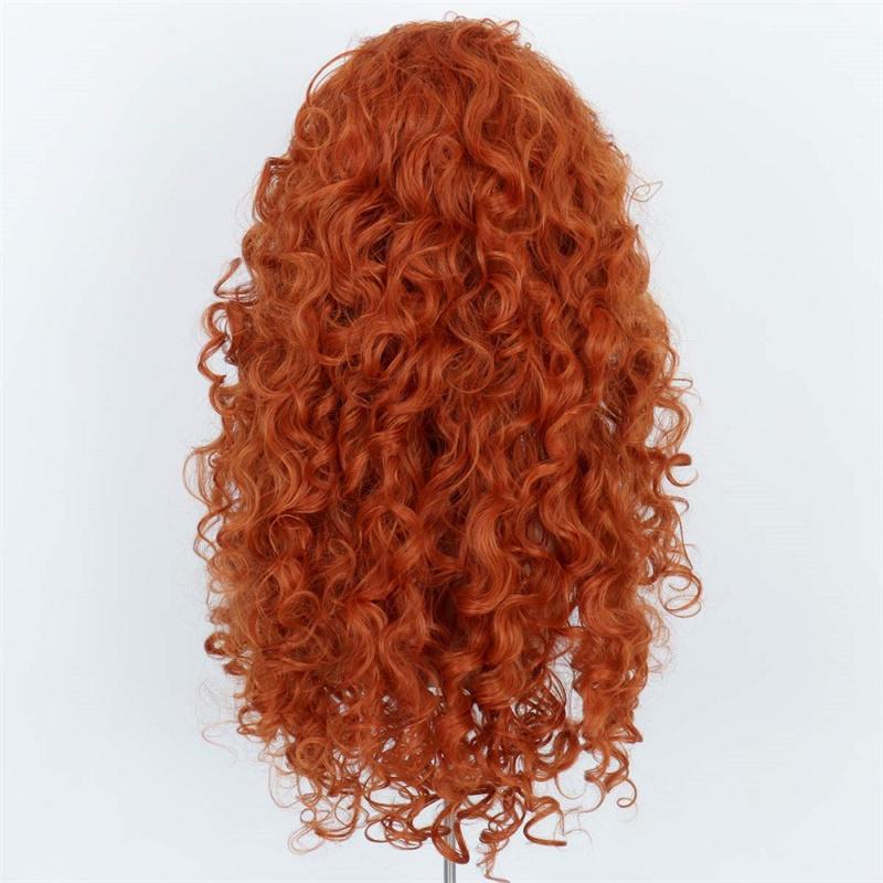 Synthetic Long Curly Orange Hair for Woman Water Wave Wigs Female Costume Cosplay Halloween Party Girls Wig Women