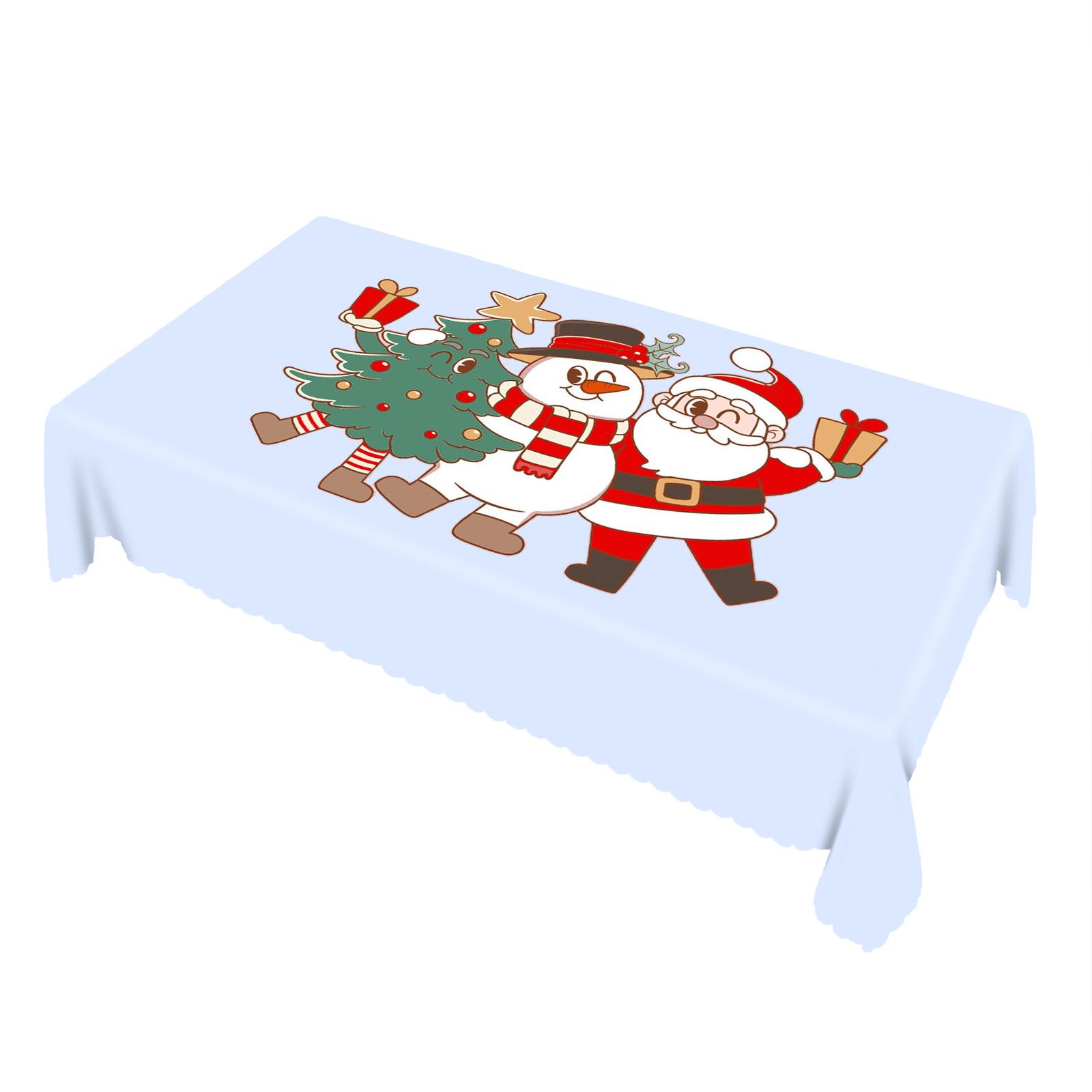 

Рождественская скатерть прямоугольная с прямым краем One Size
