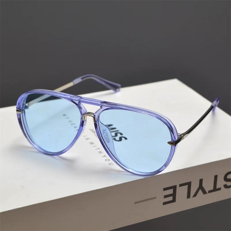 Vintage Big Frame Pilot Sunglasses UV400 Luxury Brand Designer Punk Metal Eyewear for Women and Men Outdoor