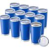 Tumbler da 20oz all'ingrosso, Set di 12 tumbler in acciaio inossidabile con coperchio e cannuccia, Tazza a doppia parete isolata sottovuoto per incisore laser