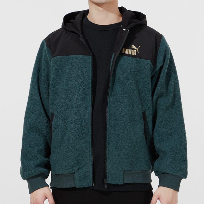 Puma WINTERIZED Velvet Jackets Men's Green Hooded Moderate 848253-80