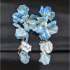 Sweet Fabric Flowers Long Tassel Earrings For Women Sweet Temperament Crystal Drop Dangle Earring Party Wedding Jewelry Gift 2025