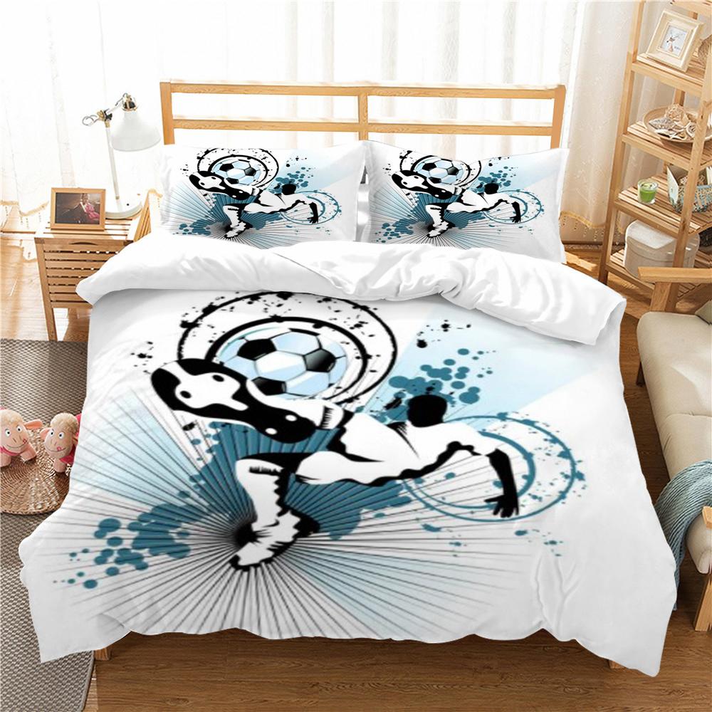 Bytový textil Povlečení Oblek s povlakem na polštář Fotbalový obraz Queen King Size Povlečení Vintage Povlak na přikrývku