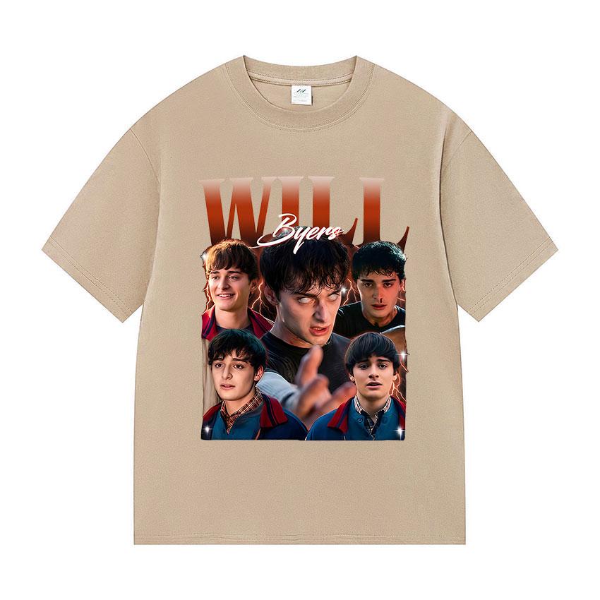 American Tv Series Will Byers Graphic T Shirt Mens Casual Fashion Cotton Short Sleeve TShirts Vintage ONeck Oversized Tshirt