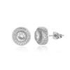 Luxury Personality Ultra-gleaming Geometry Round Full Zircon Stud Earrings For Men Women Classic Couple Earrings Jewelry Gifts