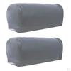 2 Pairs of PU Armrest Covers for Sofa Gray / Coffee Extendable Arm
