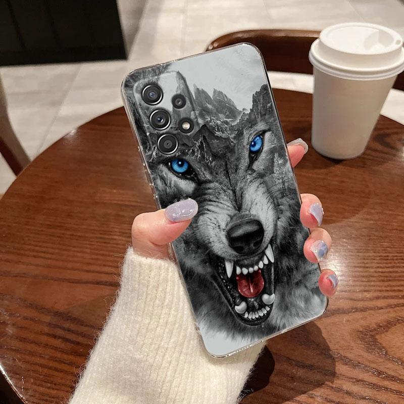 

Wolf Lion Tiger Animal Clear Phone Case For Samsung Galaxy A56 A57 A37 5G A55 A54 A36 A35 A26 A25 A16 A17 A07 A52 A34 A21s Cover Galaxy A14